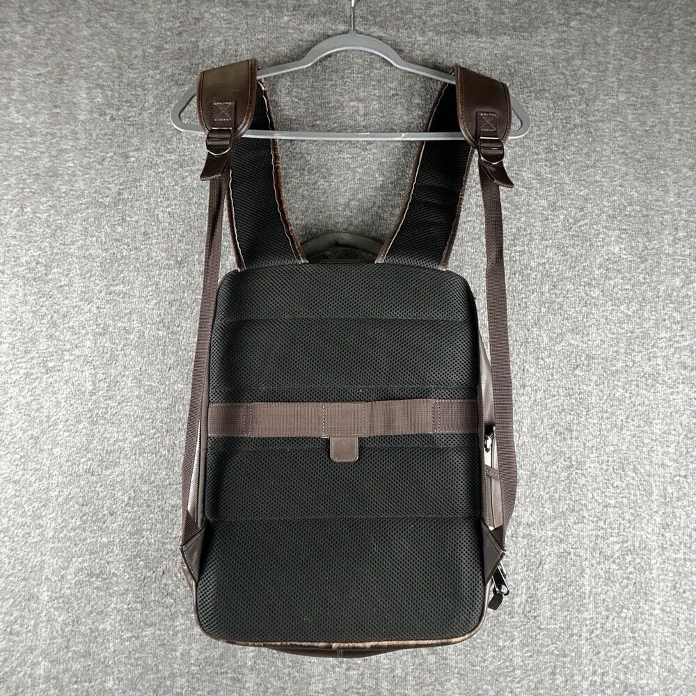 Renwick Genuine Leather RFID Laptop Backpack Brown Travel Business Bag 15” - Picture 2 of 8